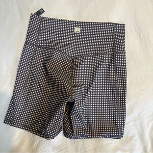 Vuori Studio Pocket biker short size Medium in rare gingham print.